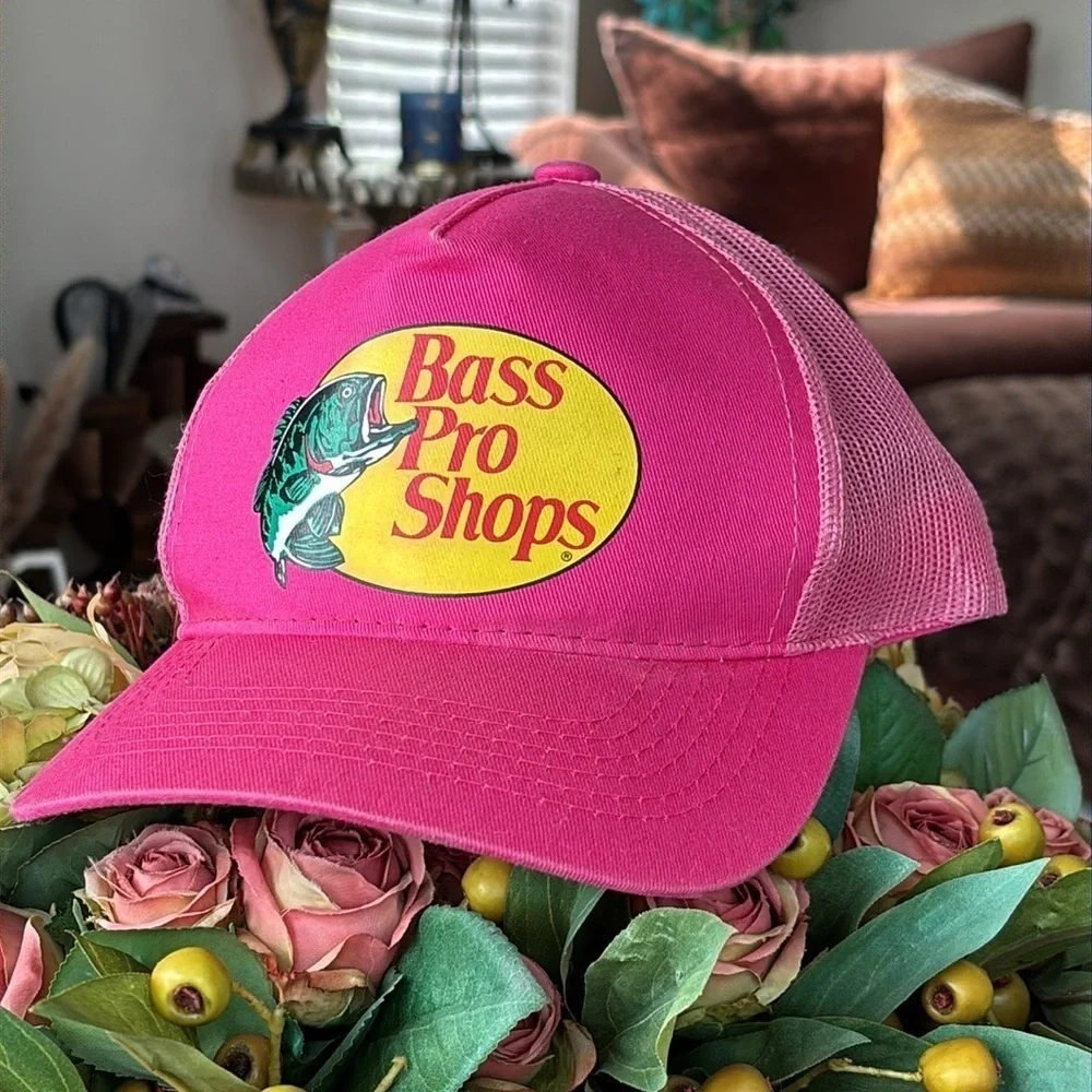 Bass Pro Shops Mesh Trucker Cap Pink Adjustable Fishing Hat Outdoor Girly